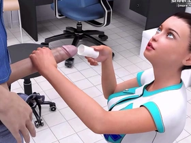 Hentai teen gets naughty in porn games with hot nurse