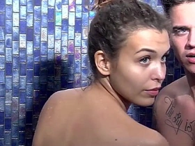 Hungarian couple Adám and Melani's amateur shower sex at Éden Hotel