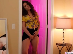Tiny-breasted blonde pleases brunette with toe play and kisses