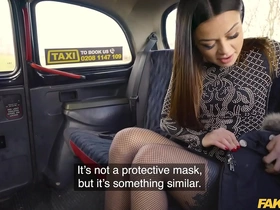 Italian beauty Martina Smeraldi in fake taxi, Corona virus special