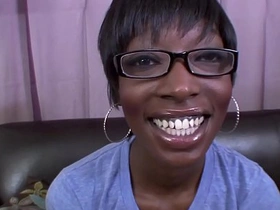 African American woman pleasures a Caucasian man with oral sex!