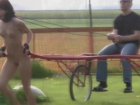 Young slave suffers through severe punishment of bondage and spanking