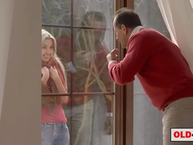 A timid young girl and a lecherous elderly man in a steamy encounter