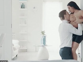 Angela White's sensual encounter with her lover featuring tit-fucking and more