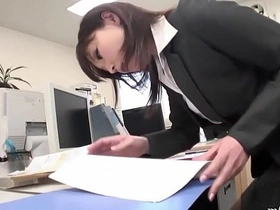 Mature office worker pleasures herself in the restroom during her break