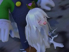 Playful Ghost Princess gets a satisfying blowjob in Super Mario Brothers MMD