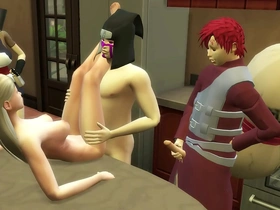 Young housewife Temari cheated by her stepbrother Gaara in intense kitchen encounter
