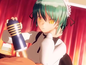 A steamy anime massage session with Senran Kagura maids