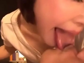 Intimate kiss and oral pleasure from a skilled beautician