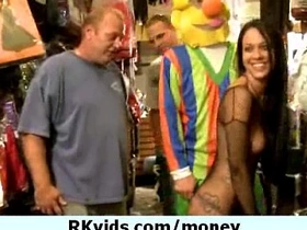 Young girl earns money by posing naked