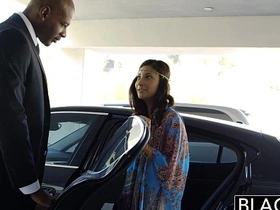 Petite brunette Jade Jantzen's first interracial encounter with a well-endowed black man