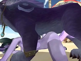 Draenei Cat in World of Warcraft 3D animation gaming