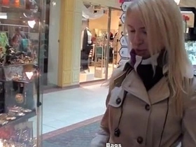 Steamy restroom encounter with attractive blonde after a night out