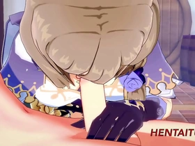 Lisa's sensual encounter with a blonde youth in Genshin Impact Hentai