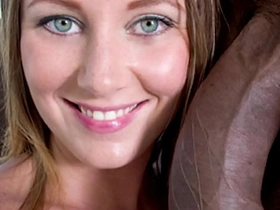 First-time teen enjoys a massive ebony shaft