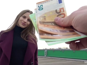 German public agent Stella Flex takes on street pickup modeling for cash