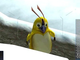 Young anime girl plays a game and gets naughty