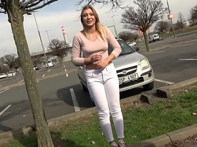 Russian gets convinced for a wild parking lot ride in a black van