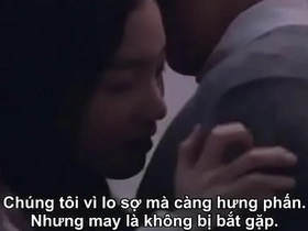 Asian babe takes it from behind on the staircase