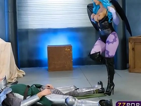 Abigail Mac and her opponent engage in an intense erotic encounter in futuristic setting