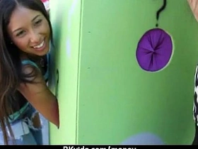 Seductive exhibitionist girlfriends receive compensation for some outdoor intimacy