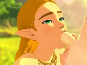 Link gets a mind-blowing blowjob from Zelda in BotW