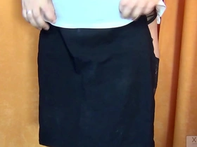 Amateur wife shows off her sexy stockings in public handjob scene