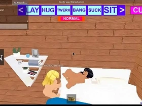 A steamy Roblox encounter of blonde and Latina girls in passionate lesbian encounter