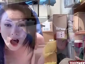 Playful security guard's encounter with youthful shoplifter turns steamy
