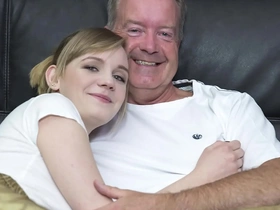 Young blonde receives intense hardcore pounding from older man